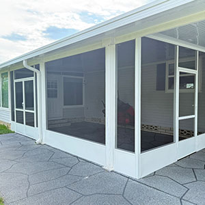 Screened lanai after installation in Haines City for customer review.