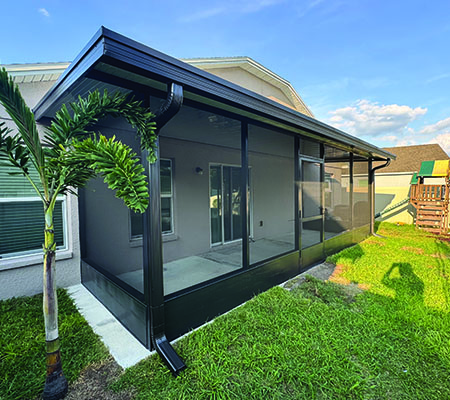 Outside view of screen room transformation project in Winter Haven, Florida.