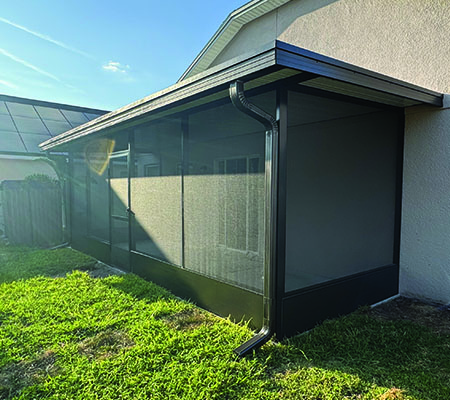 Side view of screen room transformation project in Winter Haven, Florida.