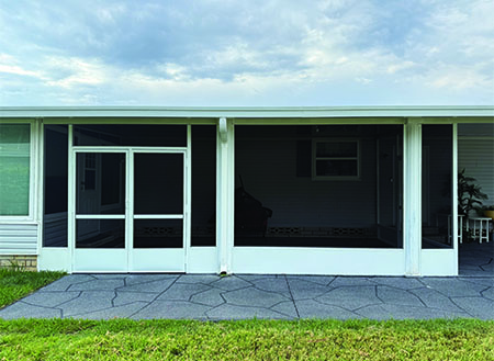 Front view of screened lanai after installation in Haines City.