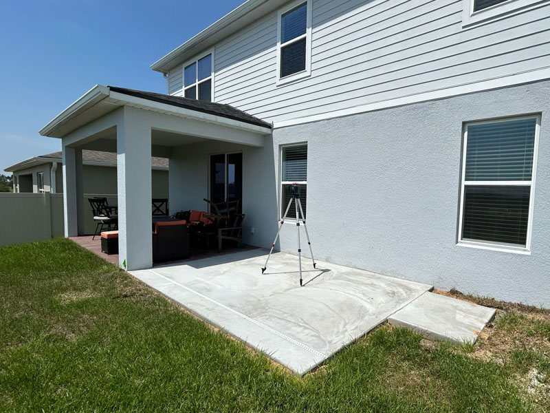 After concrete was pour for screen room combo.