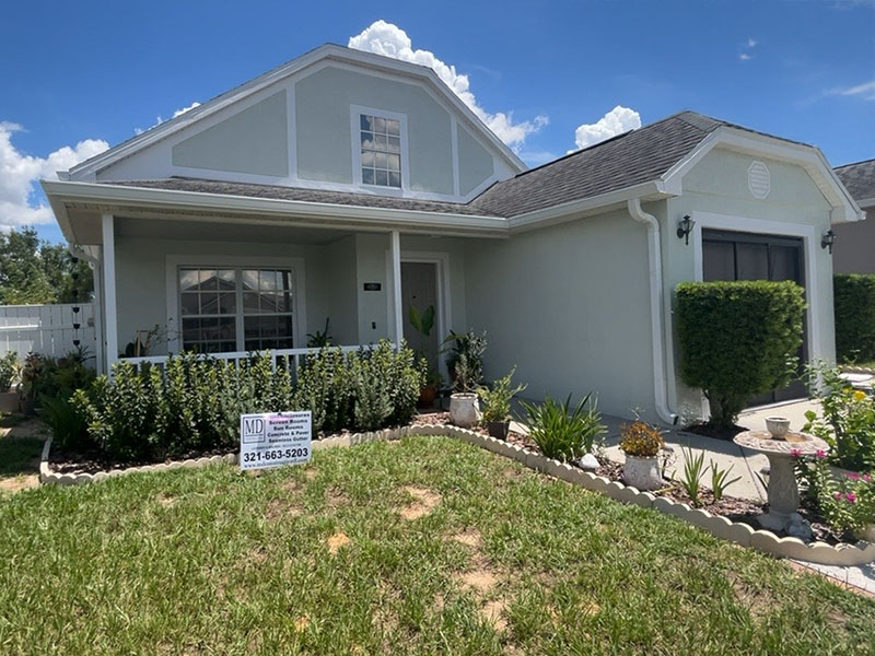 Gutters installed on front of home in Davenport.