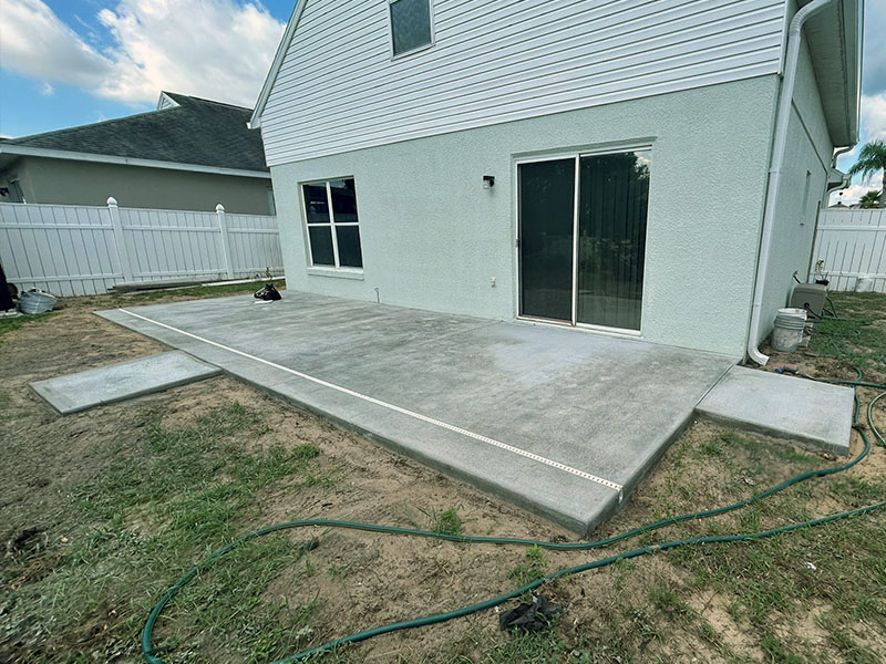 Fresh concrete after pouring.