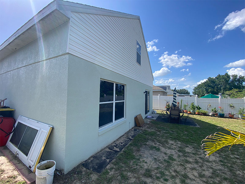 Back yard before screen room installed in Davenport.