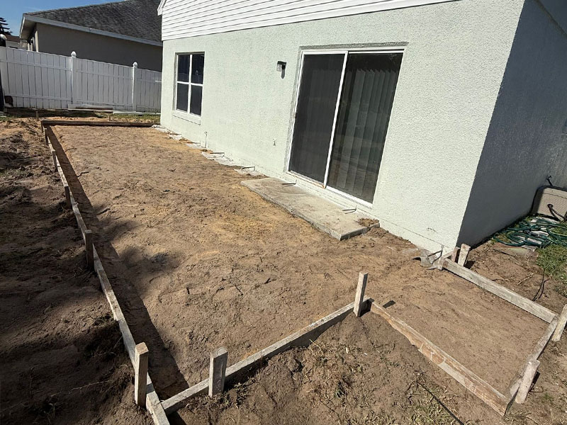 Forms for concrete before pouring.