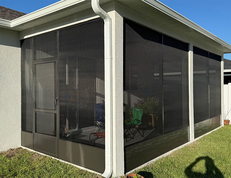 After screen enclosure was installed on back patio in Lakeland, Florida