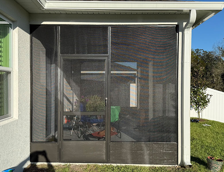 After screen enclosure was installed on back patio in Lakeland, Florida