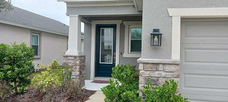 Front entry way before screen enclosure installed in Lakeland, Polk County, Florida.