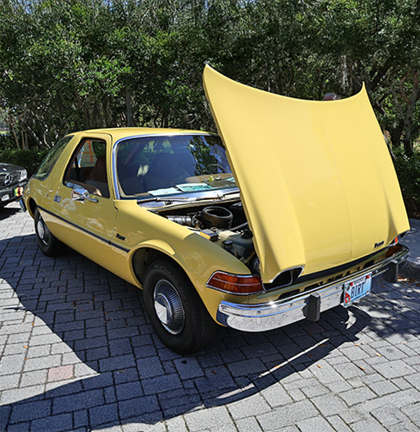 Solivita annual car show classic AMC Pacer on display. MD construction sponsoring this annual car show as a red corporate sponsor.