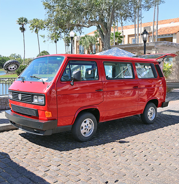Solivita annual car show Volkswagen Vanagon Carat on display. MD construction sponsoring this annual car show as a red corporate sponsor.