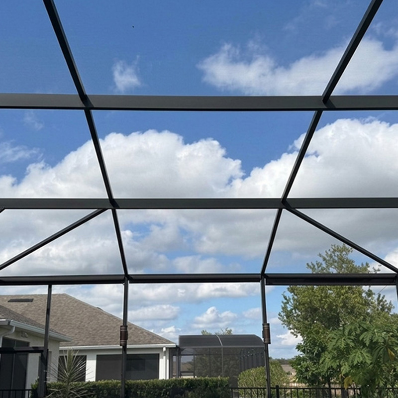 Screen repair in Kissimmee, Florida. Replacing the old, damaged screen, with a new on on a screen enclosure that customer left a 5 star review.