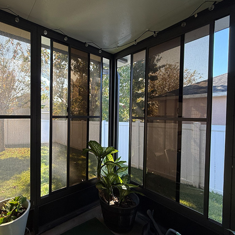 Returning customer getting vinyl windbreakers put on existing screen room that MD Construction installed. Giving us repeat business and a five star review in Apopka, Florida.
