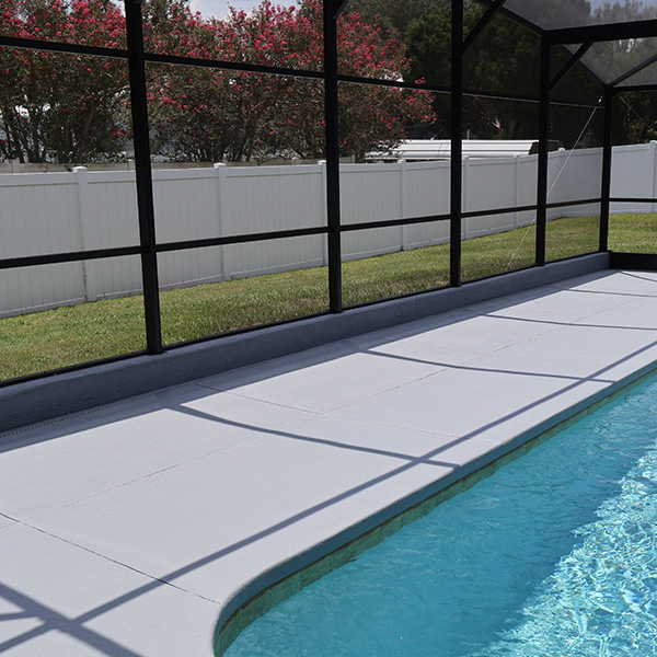 Inside view of extension next to pool that MD Construction installed in Lakeland, Florida.