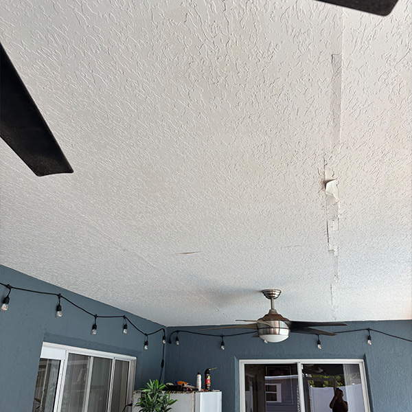 Ceiling before MD Construction installed paneling.