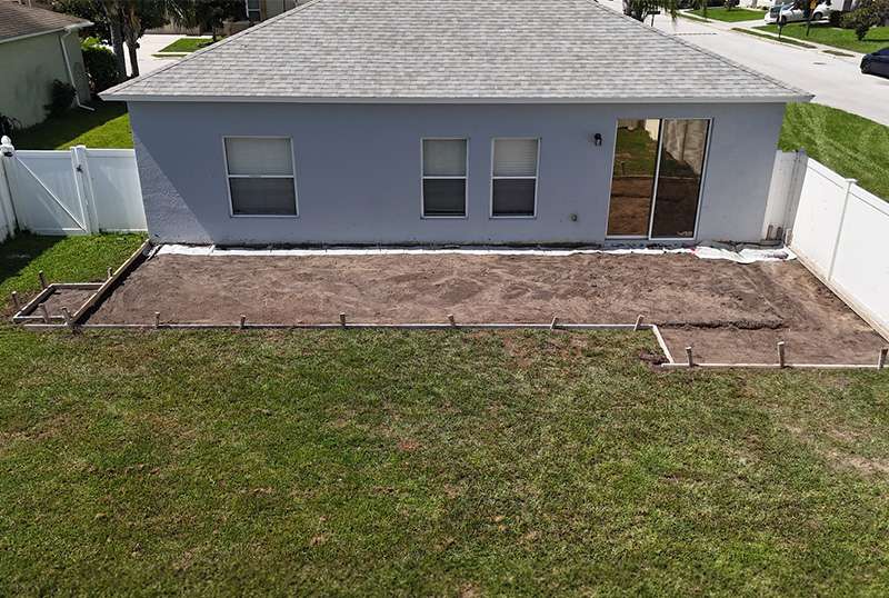 Aerial shot from drone of concrete form in Auburndale.